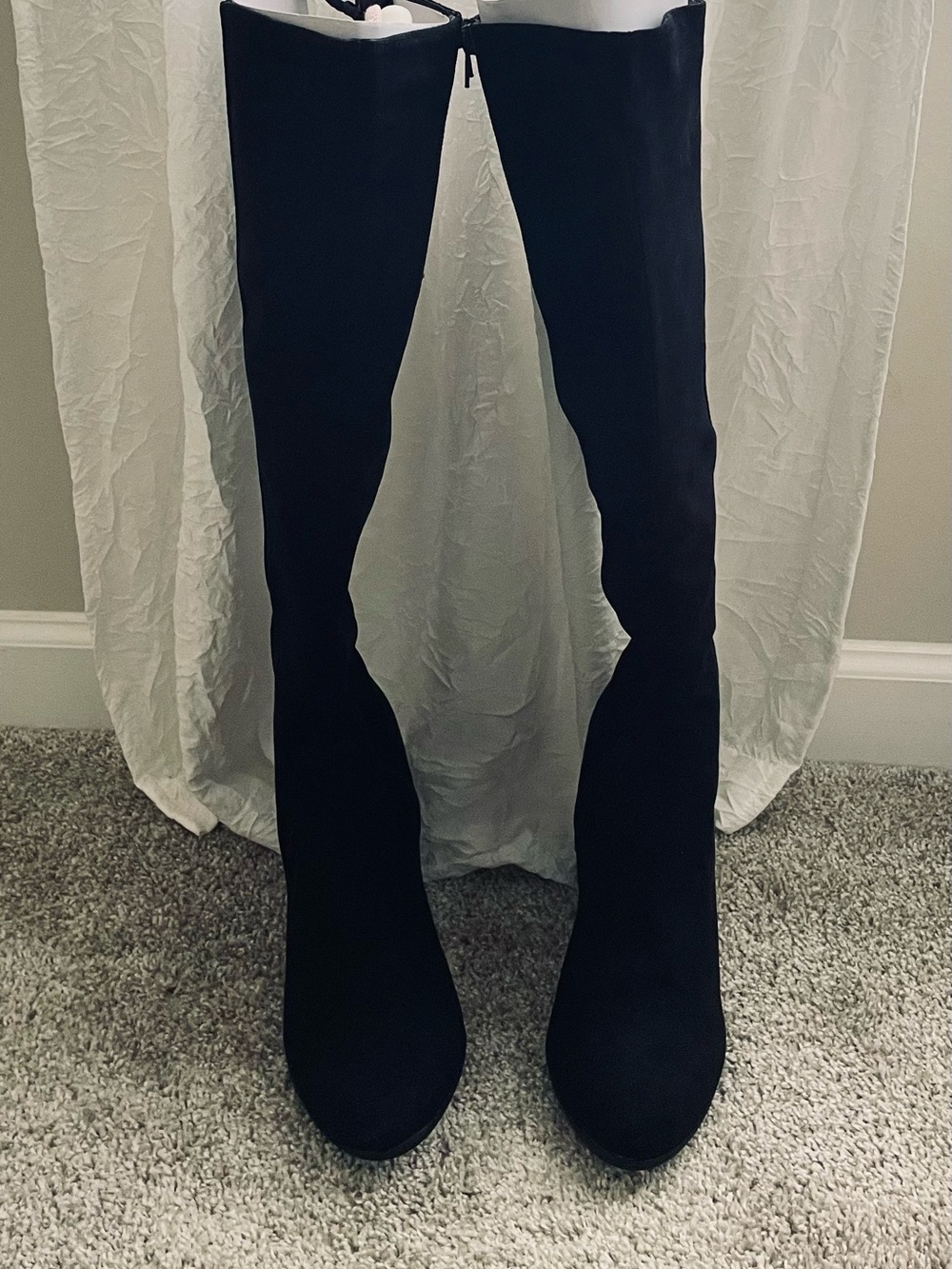 Shoe Dazzle Black Over-the-Knee Heeled Boots